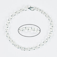 Chain, finished bracelet 7.5 inches with lobster clasp, Silver plated brass, 5mm Rolo Links