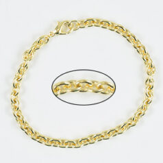 Chain, finished bracelet 7.5 inches with lobster clasp, Gold plated brass, 5mm Cable Links