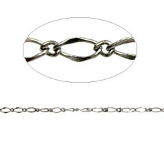 Chain, Imitation Rhodium plated brass, 6.5x2.3mm(LengthxWidth) & 2.8x2.2mm(LengthxWidth) Oval links
