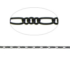 Chain, Gunmetal plated brass, 4.6x1.7mm (LengthxWidth) and 1.7x1.7mm Figaro links