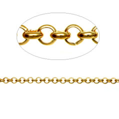 Chain, Gold plated brass, Round Loop