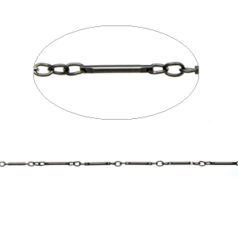 Chain, Gunmetal plated brass, 3.2x2.3mm loops with 10.8x1.1mm bar