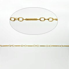 Chain, Gold plated brass, 3.2x2.3mm loops with 10.8x1.1mm bar