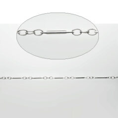 Chain, Silver plated brass, 3.2x2.3mm loops with 10.8x1.1mm bar