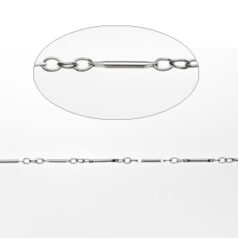 Chain, Imitation Rhodium plated brass, 3.2x2.3mm loops with 10.8x1.1mm bar
