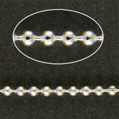 Chain, Silver Plated Brass, 1.5mm Ball Chain