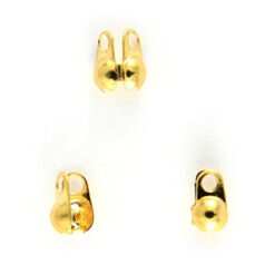 Chain connector, Gold plated brass, 1.5mm ball chain connector w/ loop, Lead Free