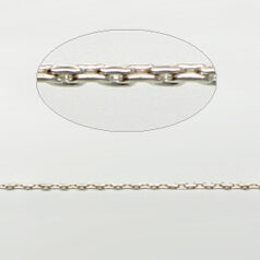 Chain, Silver plated brass, 1.6mm link, Lead Free