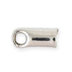 Connector Cap, Imitation Rhodium plated brass, 5.5x2.75mm