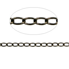 Chain, Gunmetal plated brass, 3.9(l)x2.5(w)mm tassel link, Lead Free