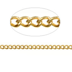 Chain, Gold plated brass,  2.1x2.8mm Curb link