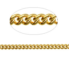 Chain, Gold Plated Brass, 3.6x2.9mm (Lengthx Width) Curb Chain