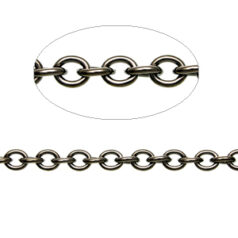 Chain, Gunmetal plated brass, 7.5x6mm (LengthxWidth) Cable link