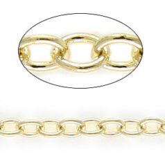 Chain, Gold plated brass, 2.7x2.5mm cable link