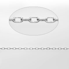 Chain, Silver plated brass,5.1x2.5mm (Lengthx Width) Rectangular Cable link