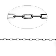 Chain, Gunmetal plated brass, 4x2.1mm (Lengthx Width) Flat Rectangle link