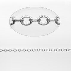 Chain, Imitation Rhodium plated brass, 3.7x2.8mm(LengthxWidth) Textured Oval link