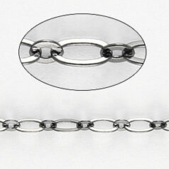 Chain, Gunmetal Plated Brass, 4.8x2.5mm (Lengthx Width) Figaro Cable with 2.5x2.2mm Small Loop
