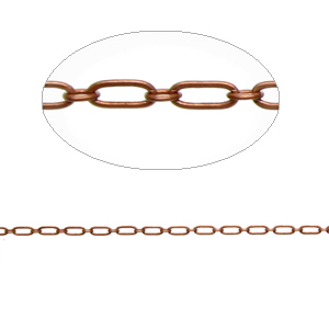 Chain, Antique Copper Plated Brass, 4.8x2.5mm (Lengthx Width) Figaro Cable with 2.5x2.2mm Small Loop
