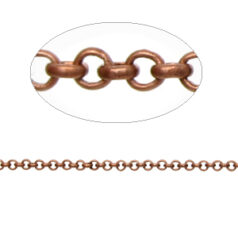 1.1x3.2mm Rolo Cable Chain- Antique Copper