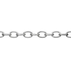 Chain, Imitation Rhodium plated metal chain, 10.7x7mm (LengthxWidth) Oval Cable link