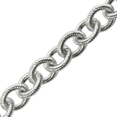 Chain, Rhodium Plated Brass 5.6mm Ring Links