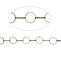 Chain, Antique Bronze plated brass, 15.5mm Round and 15.6x7.7mm Oval link