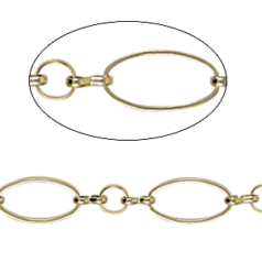 Chain, Antique Bronze plated brass, 7x13mm Oval, 5mm Round Chain