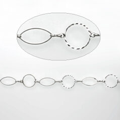 Chain, Silver plated brass, 12mm round and 16x8mm Oval Links