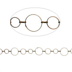 Chain, Imitation rhodium plated brass, 9.8mm, 11.8mm & 15.8mm round links, Lead Free