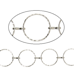 Chain, Imitation Rhodium plated brass, 14mm Round Fancy Chain - Lead Free