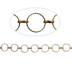 Chain, Antique Bronze plated brass, 14mm Round Fancy Chain