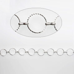 Chain, Silver plated brass, 14mm Round Fancy Chain