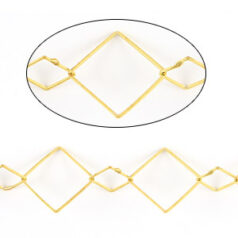 Chain, Gold plated brass, 20mm & 12mm diamond links, Lead Free