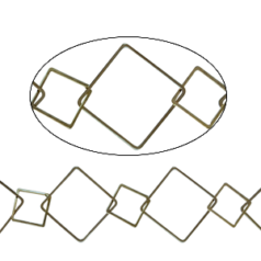 Chain, Antique Bronze plated brass, 27mm Diamond, 16mm Diamond Chain - Lead Free