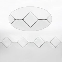 Chain, Lead Free Plated Metal, silver plated brass, 20mm & 12mm diamond links, Lead Free