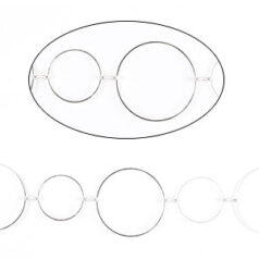 Chain, Silver plated brass, 29mm & 19.5mm round links, Lead Free