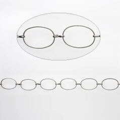 Chain, Imitation Rhodium Plated Brass, 26(l)x15.4(w)mm Oval Chain w/11mm link, Lead Free