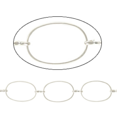 Chain, Silver plated brass, 13x19mm Oval Chain - Lead Free