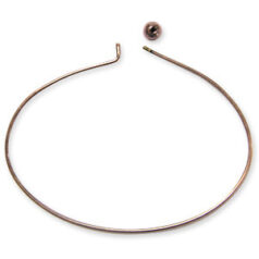 Wire bracelet 50x70mm (7.5 inches) with 6mm removable ball, 16 gauge Antique Copper plated wire