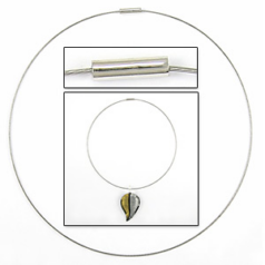 Necklace, 18 inches, 1.0mm Clear Stainless Cable with plain clasp