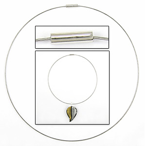 Necklace, 18 inches, 1.0mm Clear Stainless Cable with plain clasp