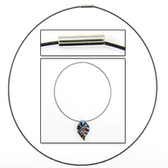 Necklace, 18 inches, 1.0mm Black color Stainless Cable with plain clasp