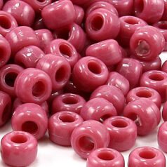 Bead, Acryllic or Plastic Crow Bead, 8.5x6mm - Opaque Dusty Pink