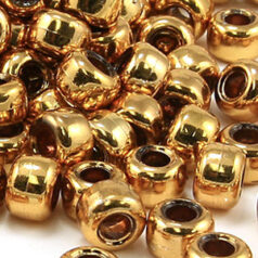 Plastic Beads 6mm Metallic  Pony Beads - Copper