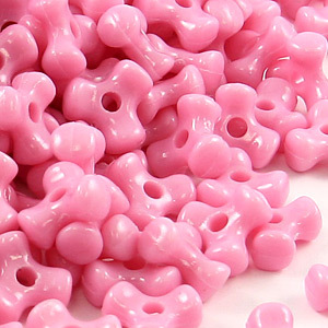 Bead, Acyrlic or Plastic Tri-Bead, 10x5mm Fancy Triangle - Opaque Mauve/Pink