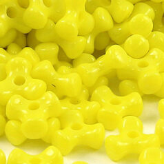 Bead, Acrylic or Plastic Tri-Bead, 10x5mm Fancy Triangle - Opaque Yellow