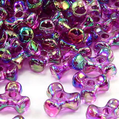 Plastic Beads 10mm Tri-Bead AB Trans. - Purple