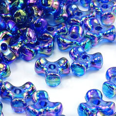 Plastic Beads 10mm Tri-Bead AB Trans. (3mm thickness, hole size:2.3mm) - Dark Blue