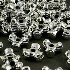 Plastic Beads 10mm Tri-Bead Metallic - Silver